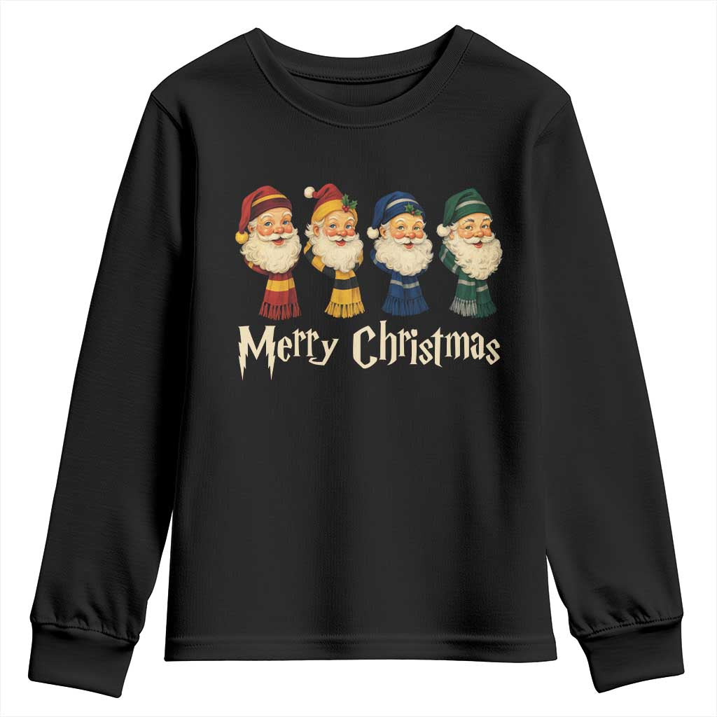 Merry Christmas Santa Youth Sweatshirt Vintage Wizard Holiday Season Cute Family Pajama - Wonder Print Shop
