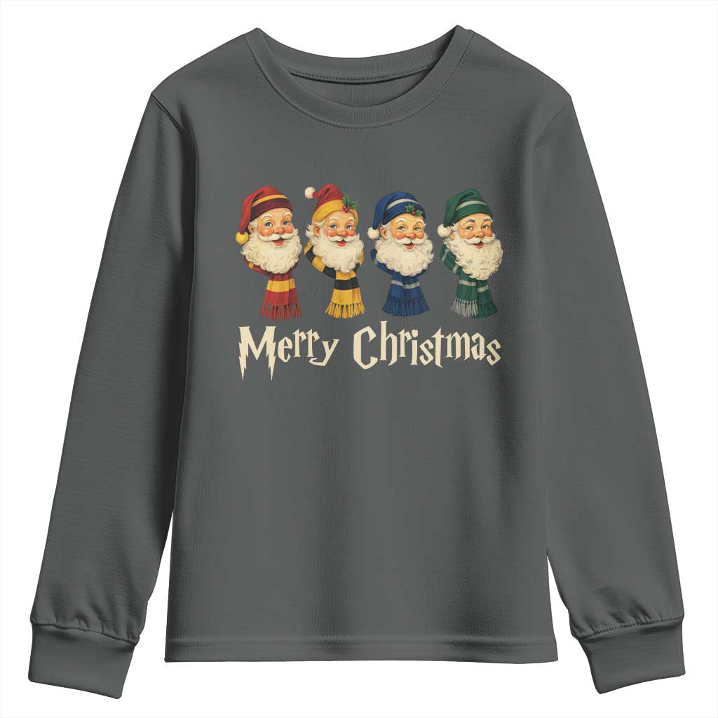 Merry Christmas Santa Youth Sweatshirt Vintage Wizard Holiday Season Cute Family Pajama - Wonder Print Shop