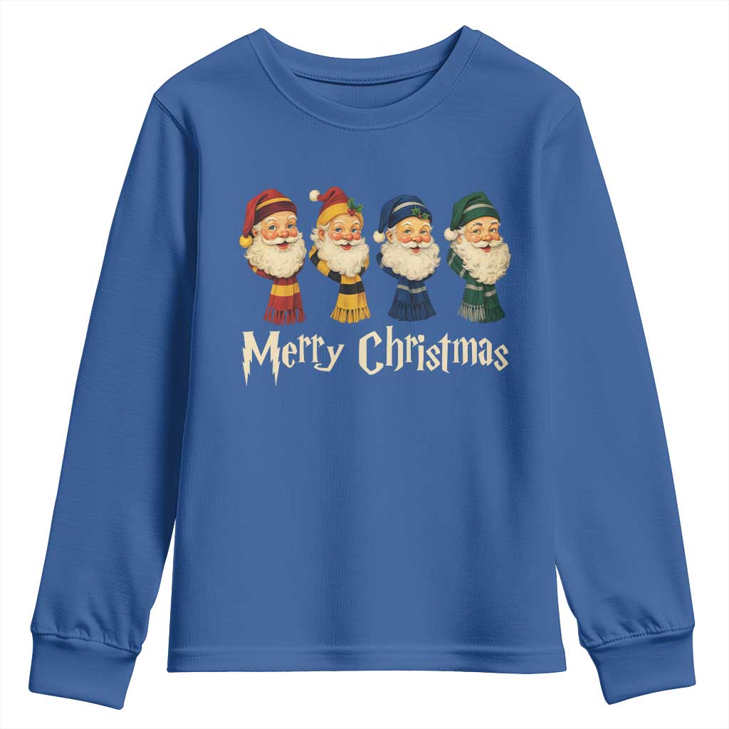 Merry Christmas Santa Youth Sweatshirt Vintage Wizard Holiday Season Cute Family Pajama - Wonder Print Shop