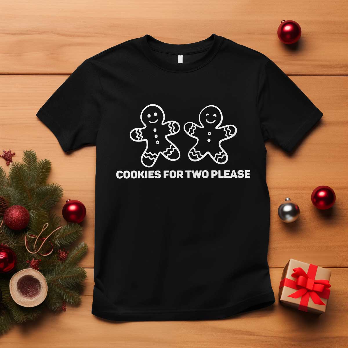 Cookies For Two Please Pregnancy Announcement Christmas T Shirt - Wonder Print Shop