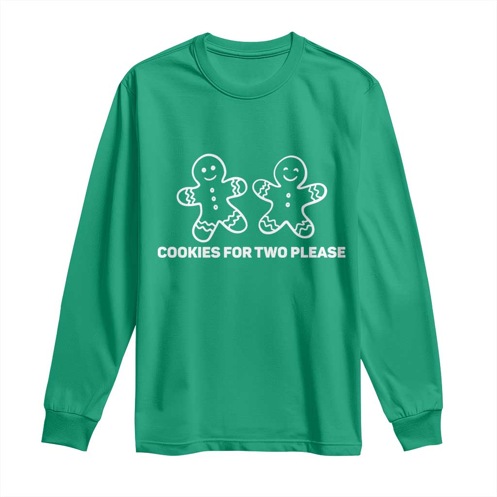 Cookies For Two Please Pregnancy Announcement Christmas Long Sleeve Shirt - Wonder Print Shop