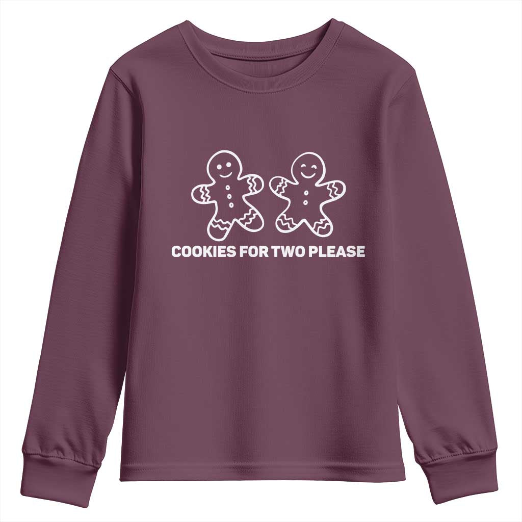 Cookies For Two Please Pregnancy Announcement Christmas Youth Sweatshirt - Wonder Print Shop