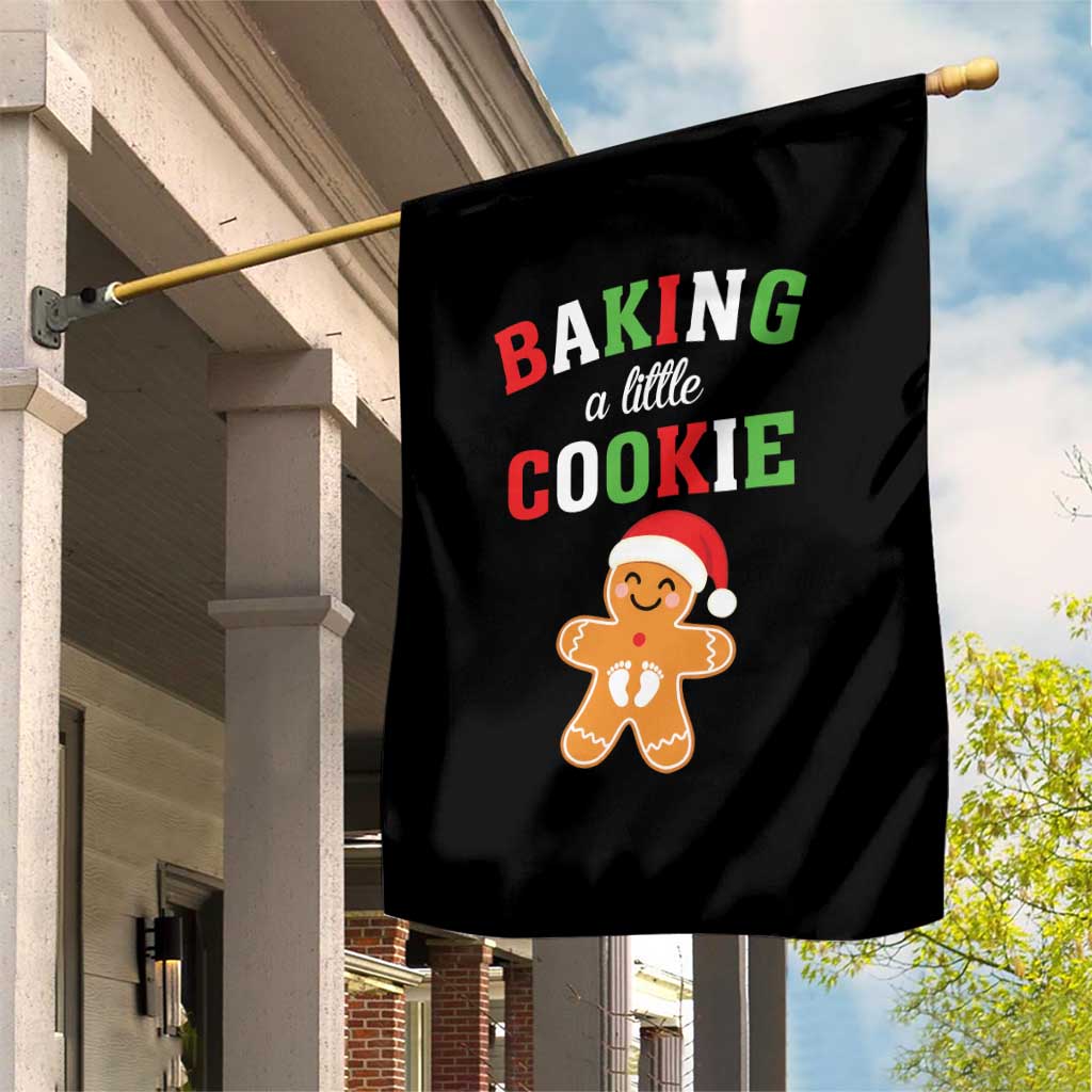 Christmas Pregnant Garden Flag Baking A Little Cookie Maternity Pregnancy Announcement - Wonder Print Shop