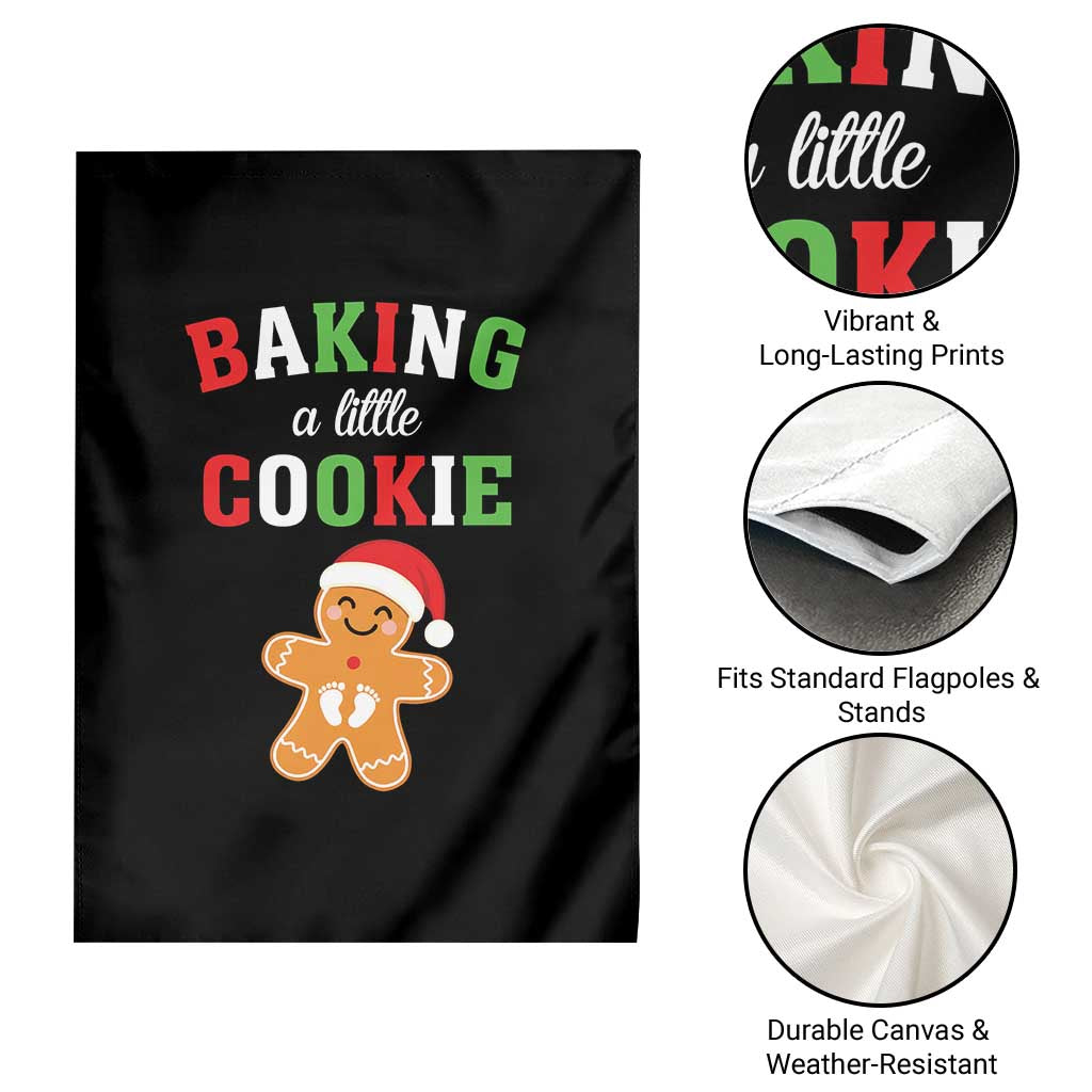 Christmas Pregnant Garden Flag Baking A Little Cookie Maternity Pregnancy Announcement - Wonder Print Shop