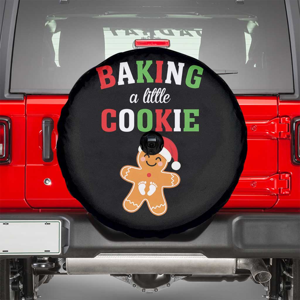 Christmas Pregnant Spare Tire Cover Baking A Little Cookie Maternity Pregnancy Announcement - Wonder Print Shop