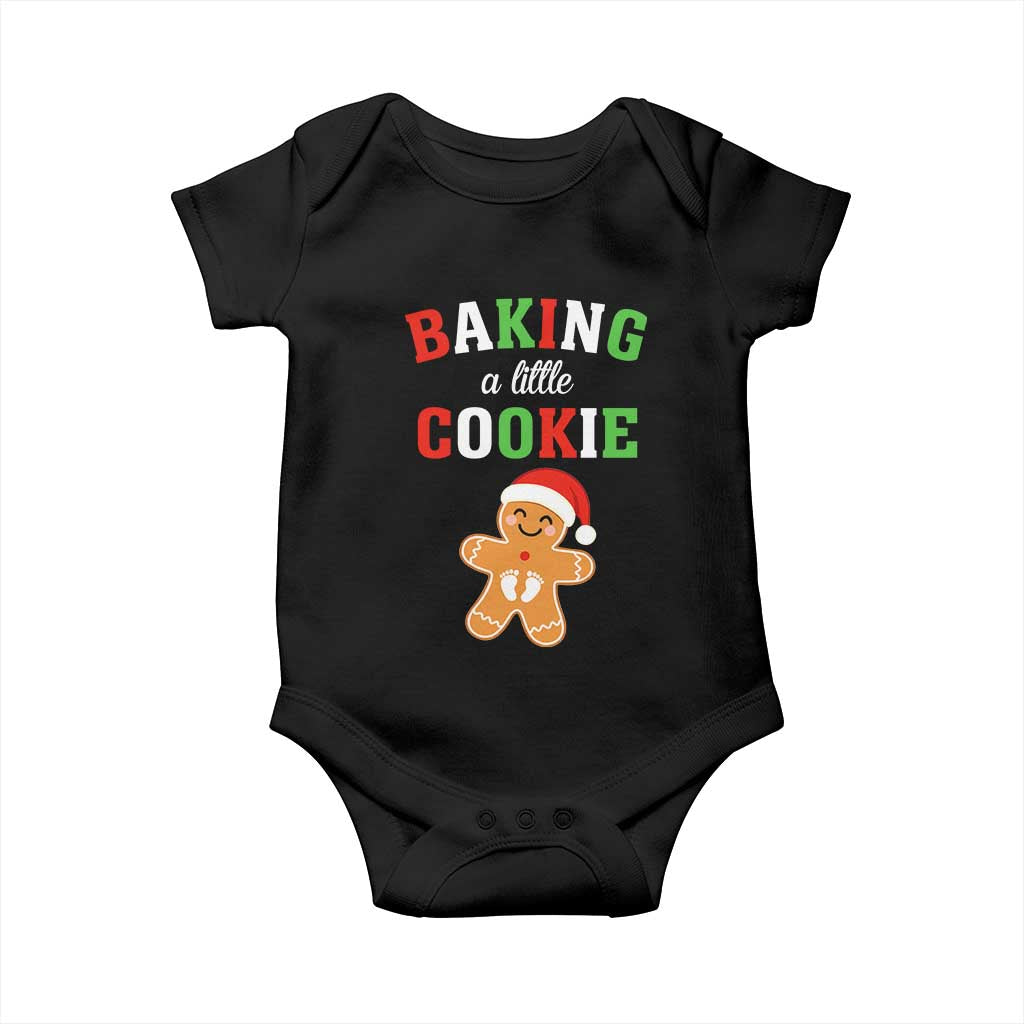 Christmas Pregnant Baby Onesie Baking A Little Cookie Maternity Pregnancy Announcement - Wonder Print Shop