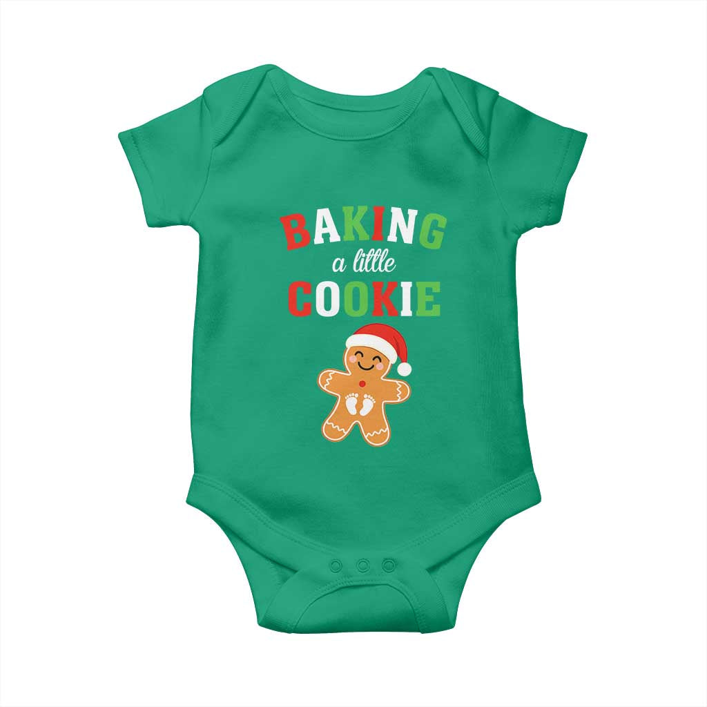 Christmas Pregnant Baby Onesie Baking A Little Cookie Maternity Pregnancy Announcement - Wonder Print Shop