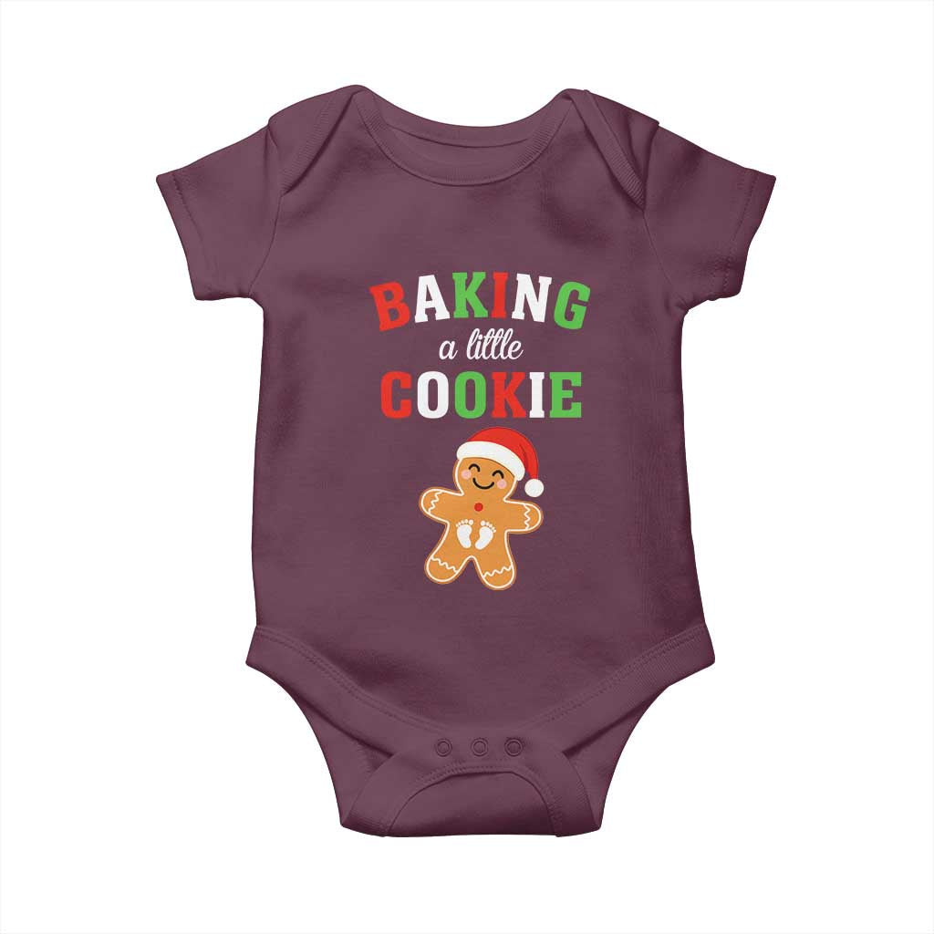Christmas Pregnant Baby Onesie Baking A Little Cookie Maternity Pregnancy Announcement - Wonder Print Shop