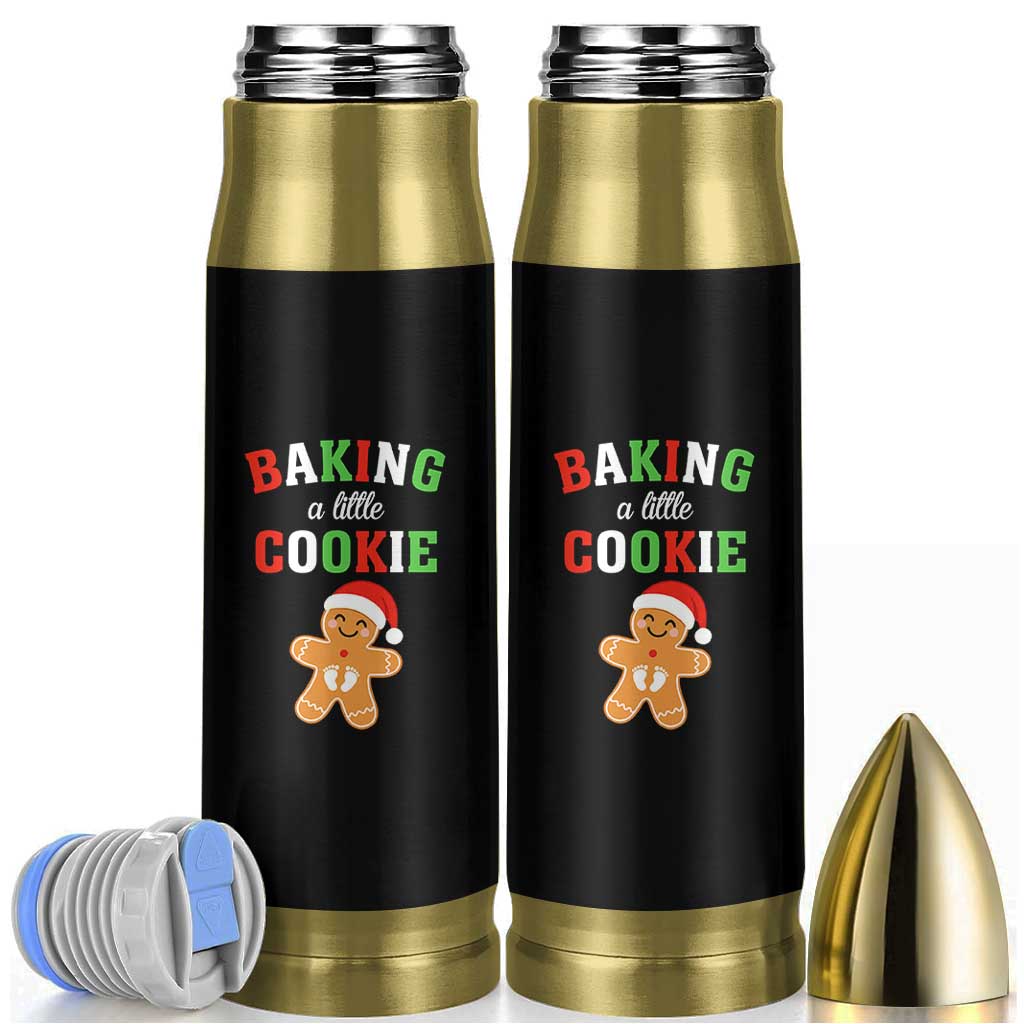 Christmas Pregnant Bullet Tumbler Baking A Little Cookie Maternity Pregnancy Announcement - Wonder Print Shop