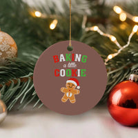 Christmas Pregnant Ceramic Ornament Baking A Little Cookie Maternity Pregnancy Announcement - Wonder Print Shop