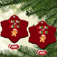Christmas Pregnant Ceramic Ornament Baking A Little Cookie Maternity Pregnancy Announcement - Wonder Print Shop