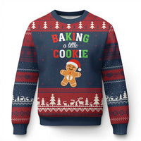 Xmas Pregnant Ugly Christmas Sweater Baking A Little Cookie Maternity Pregnancy Announcement - Wonder Print Shop