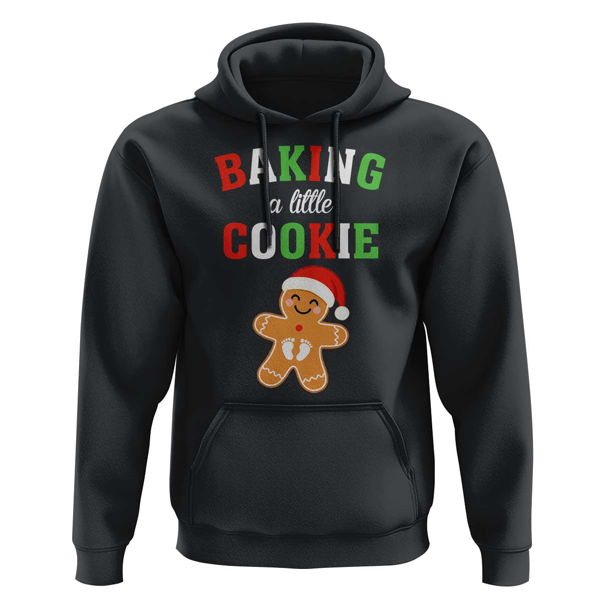 Christmas Pregnant Hoodie Baking A Little Cookie Maternity Pregnancy Announcement - Wonder Print Shop
