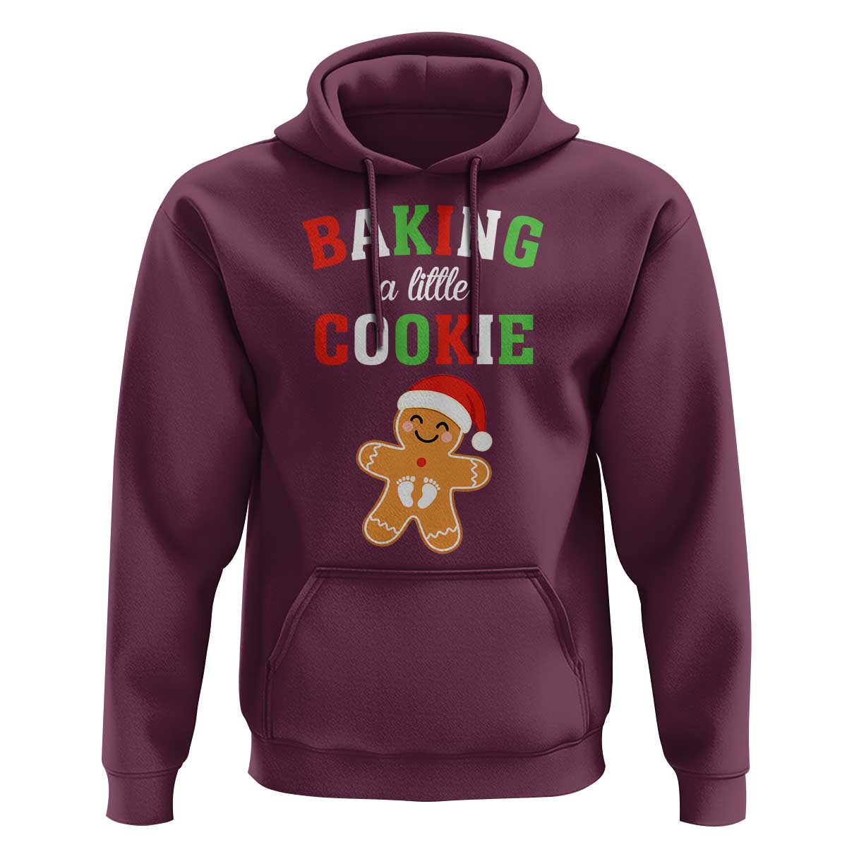 Christmas Pregnant Hoodie Baking A Little Cookie Maternity Pregnancy Announcement - Wonder Print Shop