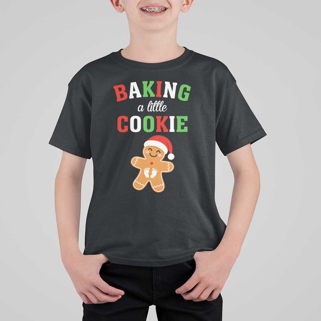 Christmas Pregnant T Shirt For Kid Baking A Little Cookie Maternity Pregnancy Announcement - Wonder Print Shop
