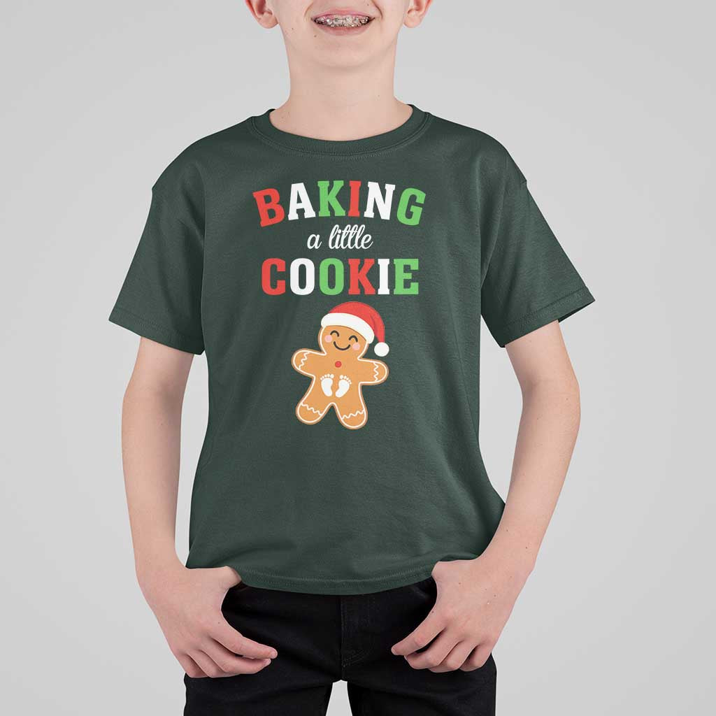 Christmas Pregnant T Shirt For Kid Baking A Little Cookie Maternity Pregnancy Announcement - Wonder Print Shop