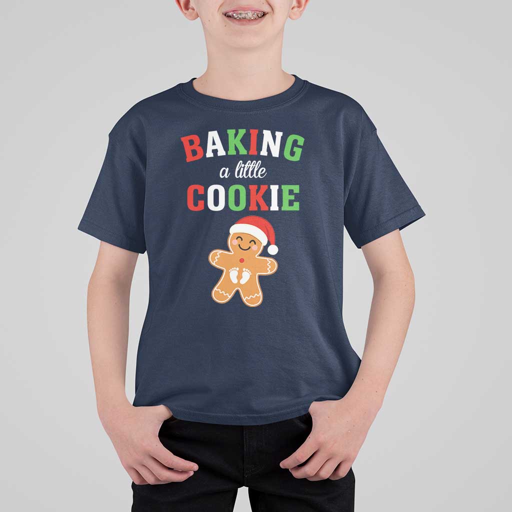 Christmas Pregnant T Shirt For Kid Baking A Little Cookie Maternity Pregnancy Announcement - Wonder Print Shop