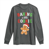Christmas Pregnant Long Sleeve Shirt Baking A Little Cookie Maternity Pregnancy Announcement - Wonder Print Shop