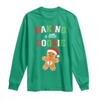 Christmas Pregnant Long Sleeve Shirt Baking A Little Cookie Maternity Pregnancy Announcement - Wonder Print Shop