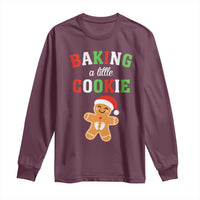 Christmas Pregnant Long Sleeve Shirt Baking A Little Cookie Maternity Pregnancy Announcement - Wonder Print Shop