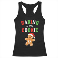 Christmas Pregnant Racerback Tank Top Baking A Little Cookie Maternity Pregnancy Announcement - Wonder Print Shop