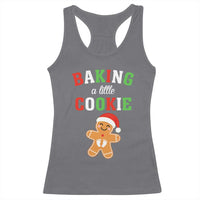 Christmas Pregnant Racerback Tank Top Baking A Little Cookie Maternity Pregnancy Announcement - Wonder Print Shop