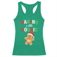 Christmas Pregnant Racerback Tank Top Baking A Little Cookie Maternity Pregnancy Announcement - Wonder Print Shop