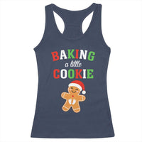 Christmas Pregnant Racerback Tank Top Baking A Little Cookie Maternity Pregnancy Announcement - Wonder Print Shop