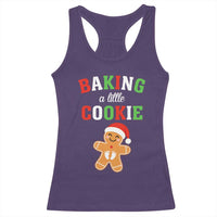 Christmas Pregnant Racerback Tank Top Baking A Little Cookie Maternity Pregnancy Announcement - Wonder Print Shop
