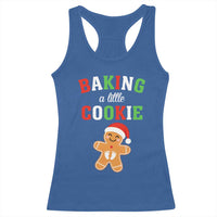 Christmas Pregnant Racerback Tank Top Baking A Little Cookie Maternity Pregnancy Announcement - Wonder Print Shop