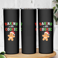 Christmas Pregnant Skinny Tumbler Baking A Little Cookie Maternity Pregnancy Announcement - Wonder Print Shop