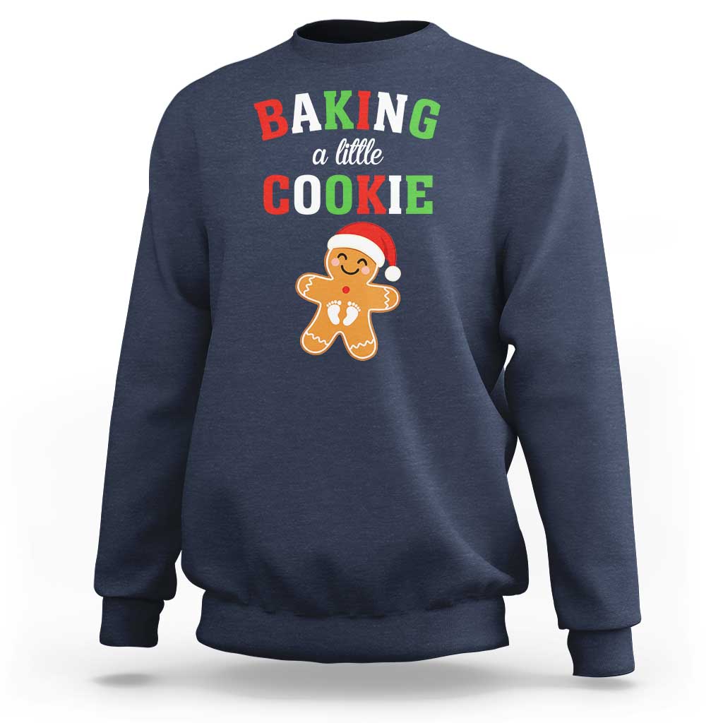 Christmas Pregnant Sweatshirt Baking A Little Cookie Maternity Pregnancy Announcement - Wonder Print Shop