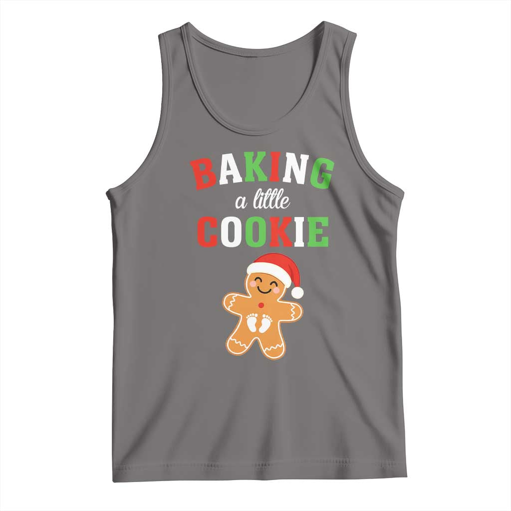 Christmas Pregnant Tank Top Baking A Little Cookie Maternity Pregnancy Announcement - Wonder Print Shop