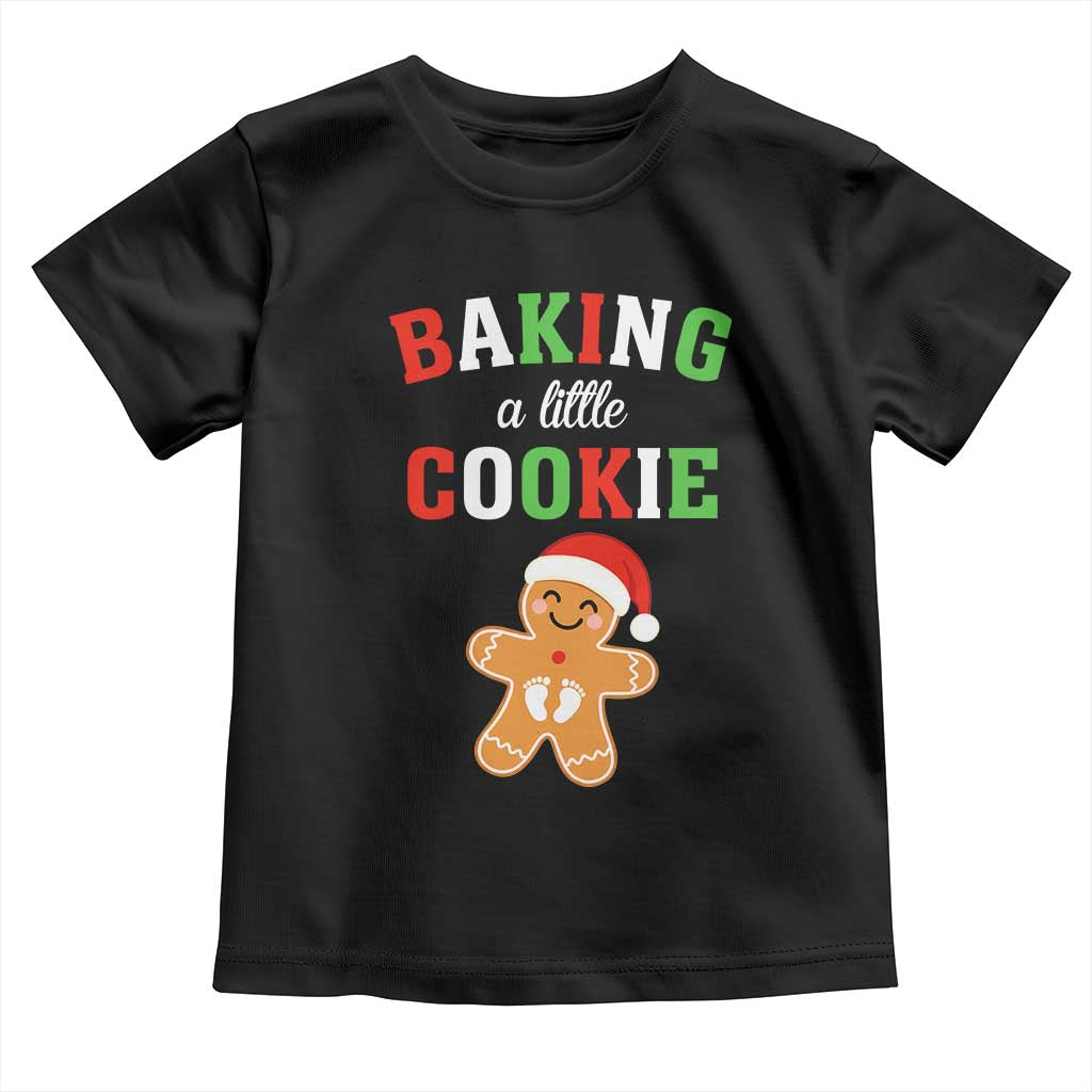 Christmas Pregnant Toddler T Shirt Baking A Little Cookie Maternity Pregnancy Announcement - Wonder Print Shop