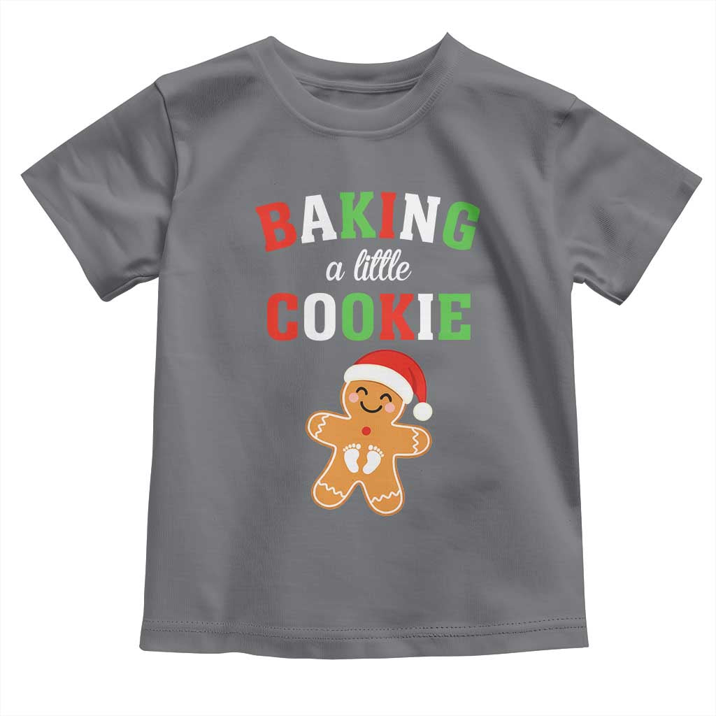 Christmas Pregnant Toddler T Shirt Baking A Little Cookie Maternity Pregnancy Announcement - Wonder Print Shop