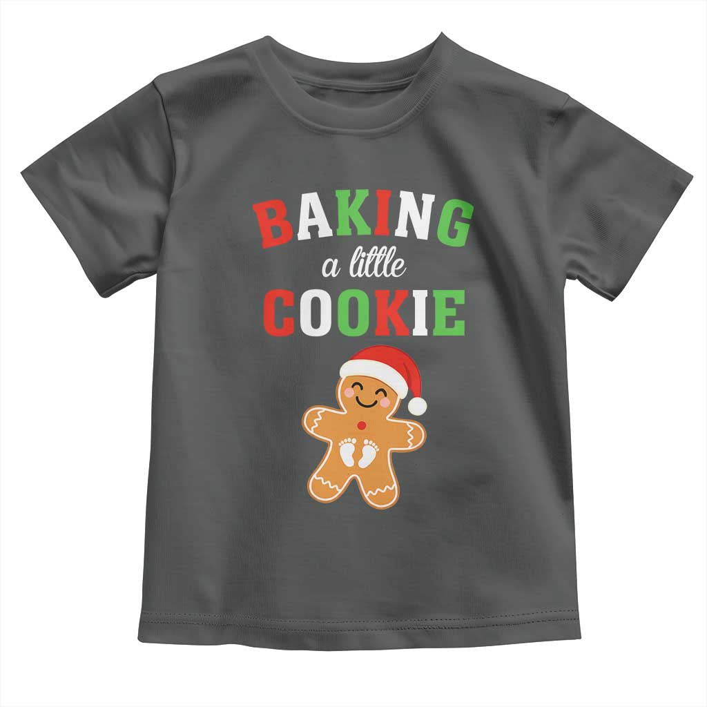Christmas Pregnant Toddler T Shirt Baking A Little Cookie Maternity Pregnancy Announcement - Wonder Print Shop