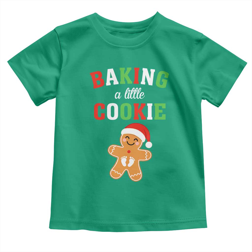 Christmas Pregnant Toddler T Shirt Baking A Little Cookie Maternity Pregnancy Announcement - Wonder Print Shop