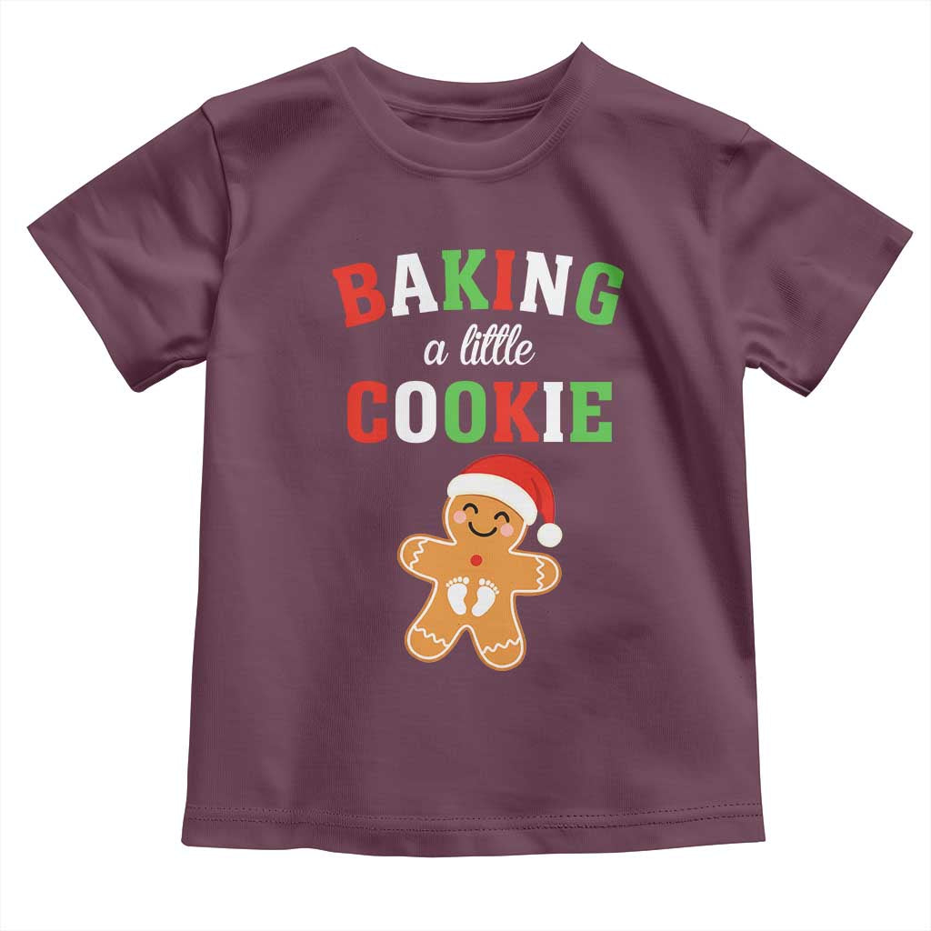 Christmas Pregnant Toddler T Shirt Baking A Little Cookie Maternity Pregnancy Announcement - Wonder Print Shop