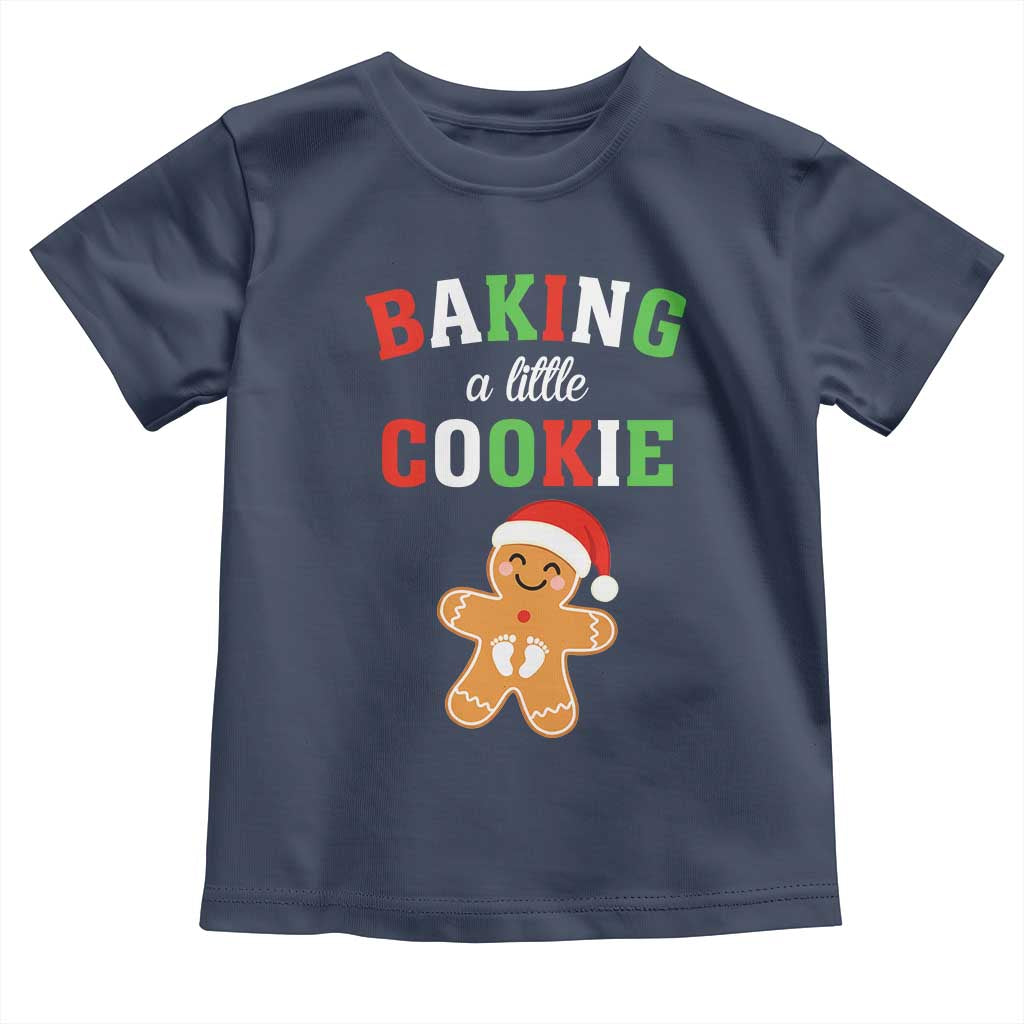 Christmas Pregnant Toddler T Shirt Baking A Little Cookie Maternity Pregnancy Announcement - Wonder Print Shop