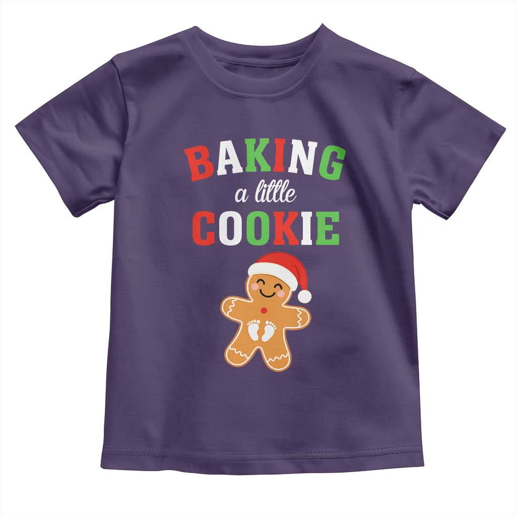 Christmas Pregnant Toddler T Shirt Baking A Little Cookie Maternity Pregnancy Announcement - Wonder Print Shop