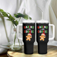 Christmas Pregnant Tumbler With Handle Baking A Little Cookie Maternity Pregnancy Announcement - Wonder Print Shop