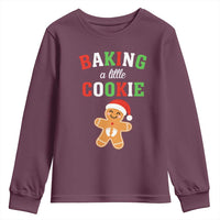 Christmas Pregnant Youth Sweatshirt Baking A Little Cookie Maternity Pregnancy Announcement - Wonder Print Shop