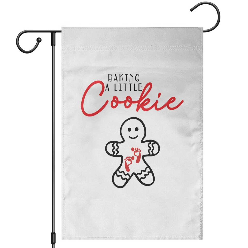 Christmas Pregnant Garden Flag Baking A Little Cookie Maternity Gingerbread - Wonder Print Shop