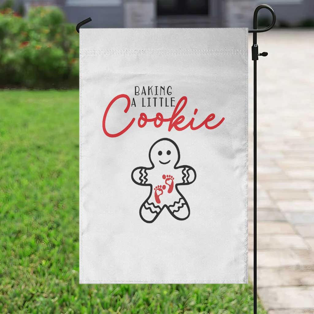 Christmas Pregnant Garden Flag Baking A Little Cookie Maternity Gingerbread - Wonder Print Shop
