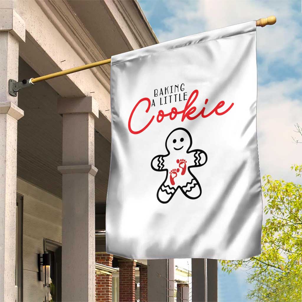 Christmas Pregnant Garden Flag Baking A Little Cookie Maternity Gingerbread - Wonder Print Shop