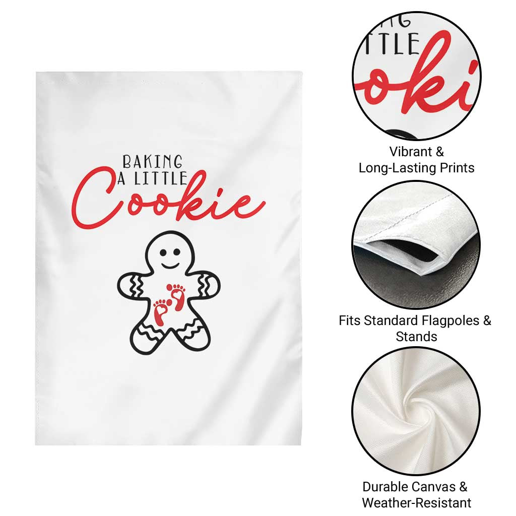 Christmas Pregnant Garden Flag Baking A Little Cookie Maternity Gingerbread - Wonder Print Shop