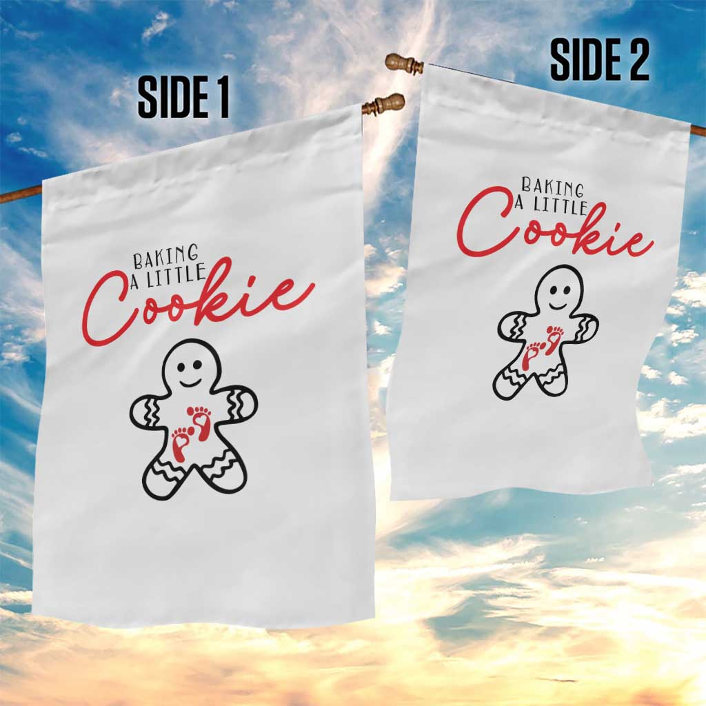 Christmas Pregnant Garden Flag Baking A Little Cookie Maternity Gingerbread - Wonder Print Shop