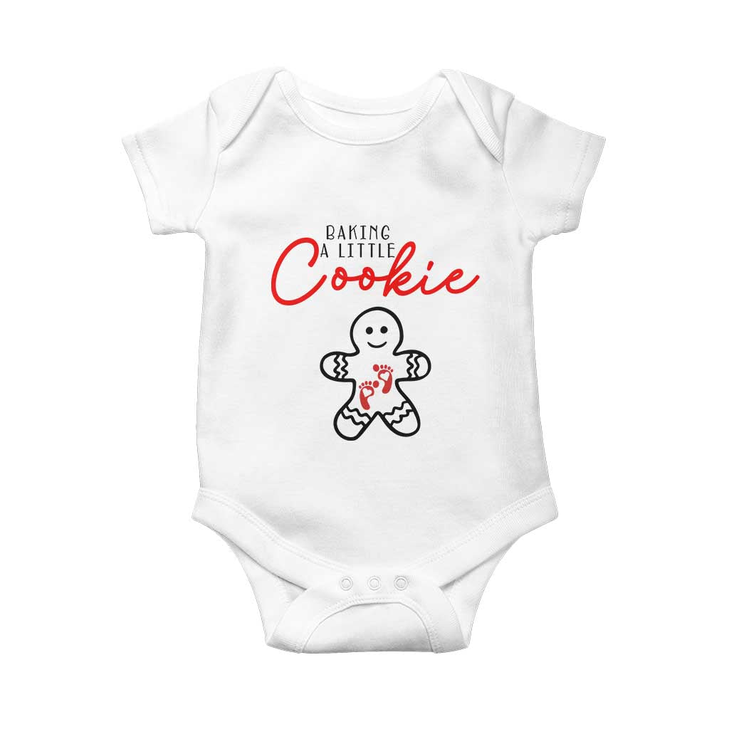 Christmas Pregnant Baby Onesie Baking A Little Cookie Maternity Gingerbread - Wonder Print Shop