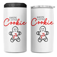 Christmas Pregnant 4 in 1 Can Cooler Tumbler Baking A Little Cookie Maternity Gingerbread - Wonder Print Shop