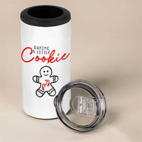 Christmas Pregnant 4 in 1 Can Cooler Tumbler Baking A Little Cookie Maternity Gingerbread - Wonder Print Shop